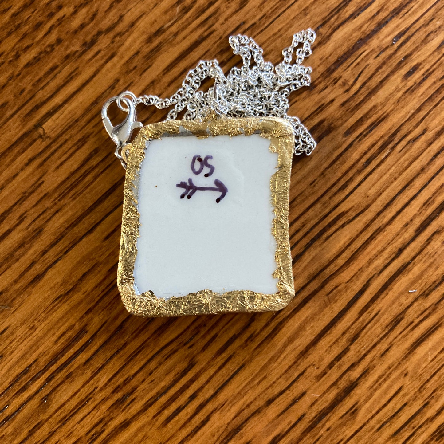 Broken Pottery Artisan Made Pendant Wedgwood Peter Rabbit Collector Plate Handcrafted Necklace 1 1/8 in x 1.25 in