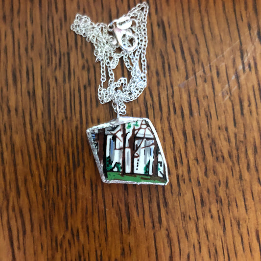 Broken Pottery Artisan Made Pendant Elvis Collector Plate Handcrafted Necklace 7/8in x 7/8in