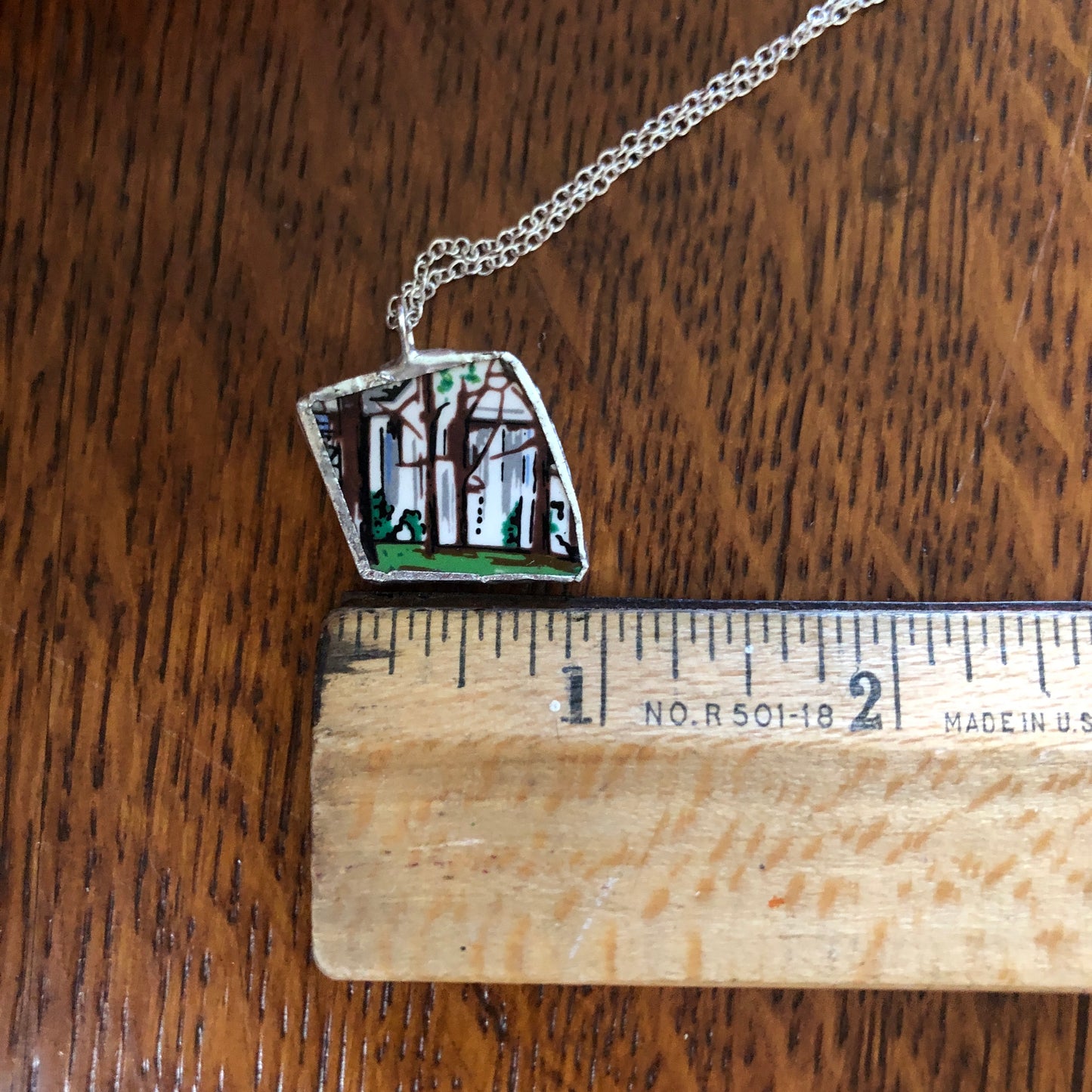 Broken Pottery Artisan Made Pendant Elvis Collector Plate Handcrafted Necklace 7/8in x 7/8in