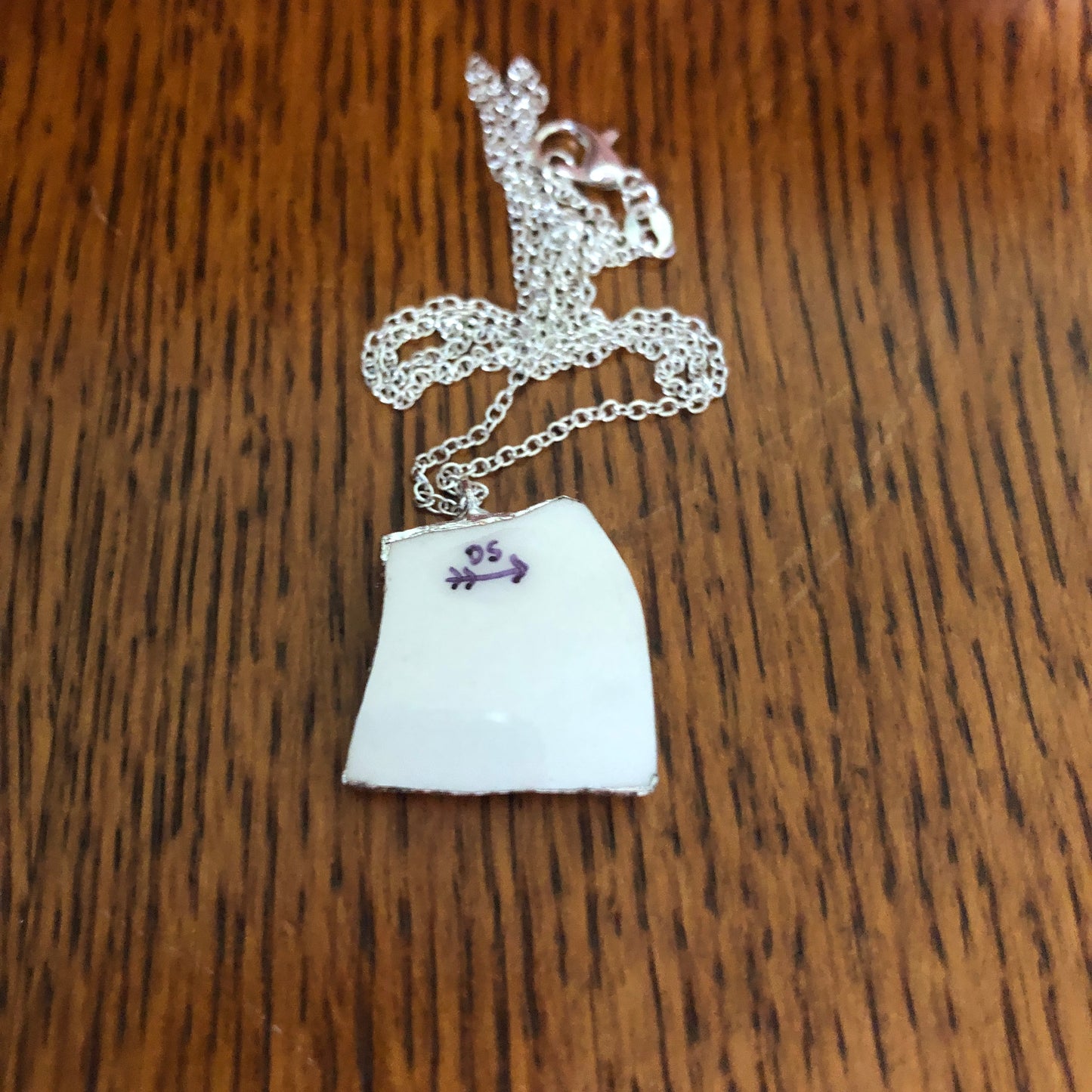 Broken Pottery Artisan Made Tiki Room Pendant Ceramic Guild Esperanto Plate Handcrafted Necklace 7/8in x 7/8in