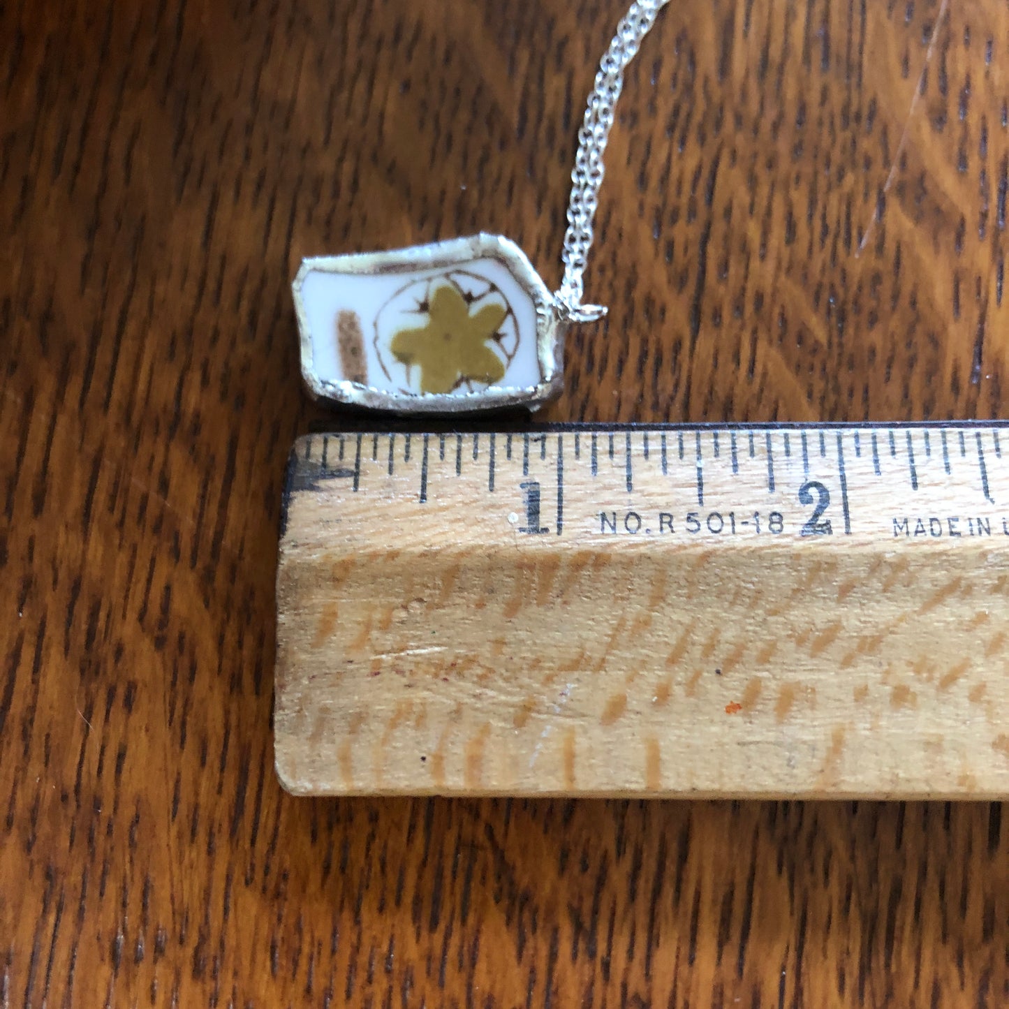 Broken Pottery Artisan Made Tiki Room Pendant Ceramic Guild Esperanto Plate Handcrafted Necklace 5/8in x 1in