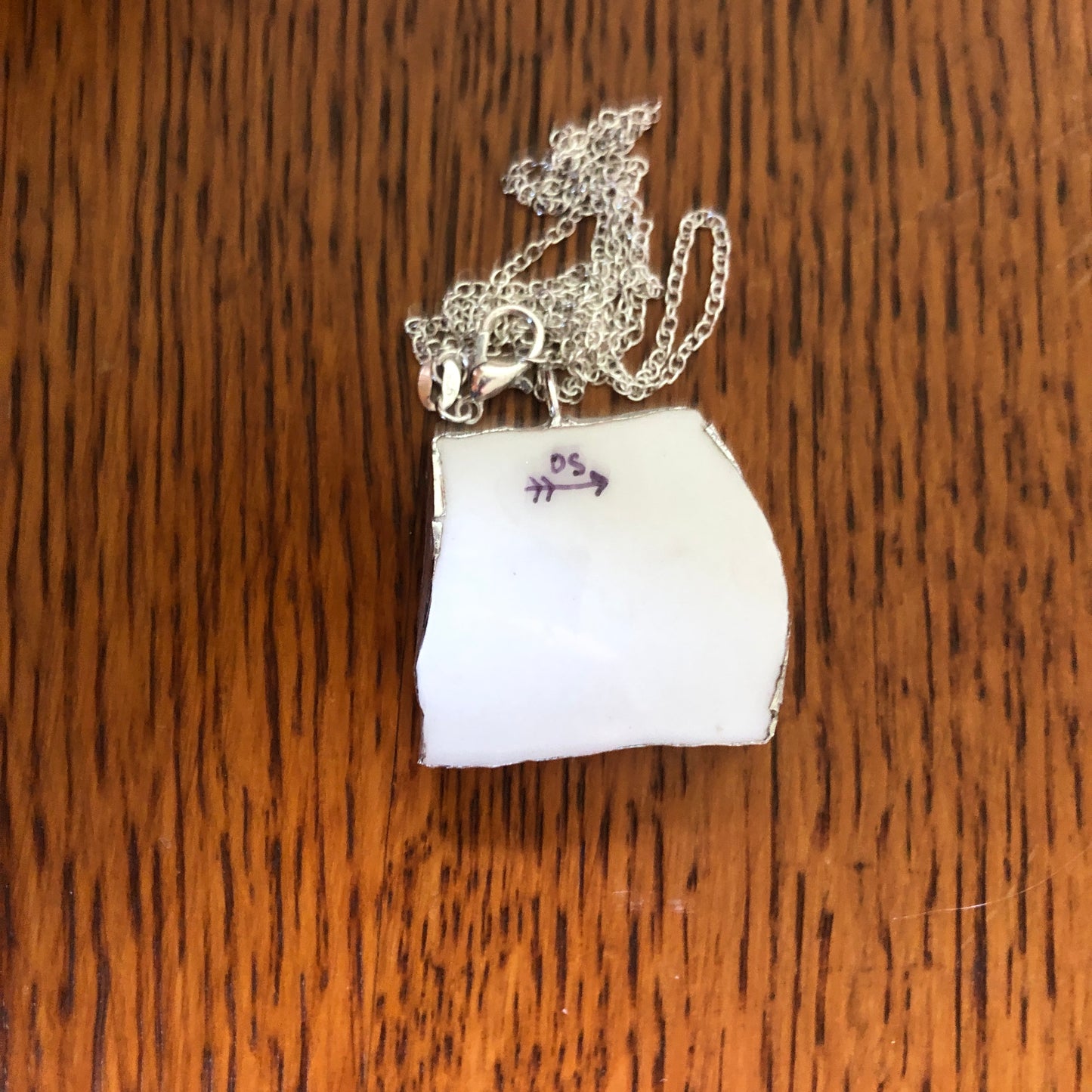 Broken Pottery Artisan Made Tiki Room Pendant Ceramic Guild Esperanto Plate Handcrafted Necklace 1.25in x 1.25in