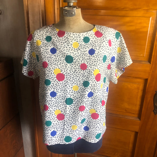 Design Elements By Impressions Sprinkle Polkadot Pullover 1980’s Vintage Large