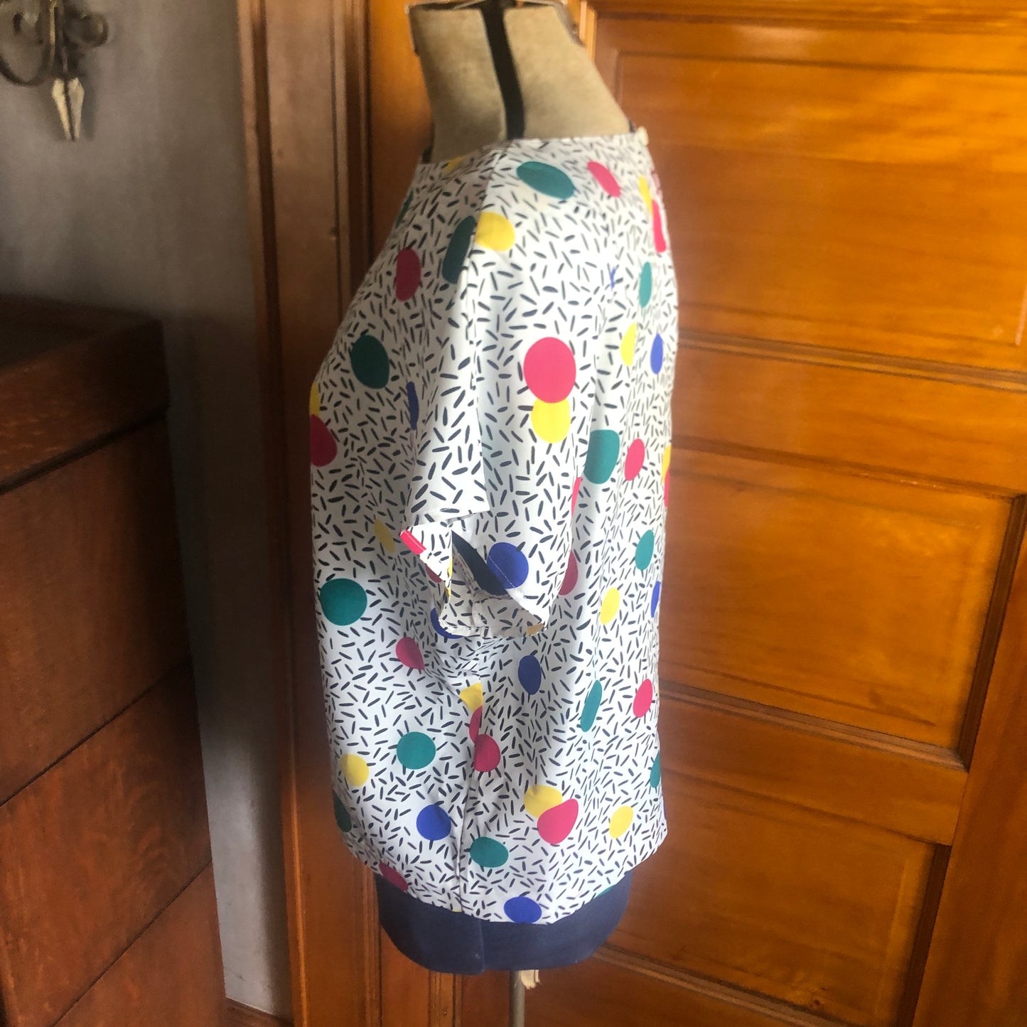 Design Elements By Impressions Sprinkle Polkadot Pullover 1980’s Vintage Large
