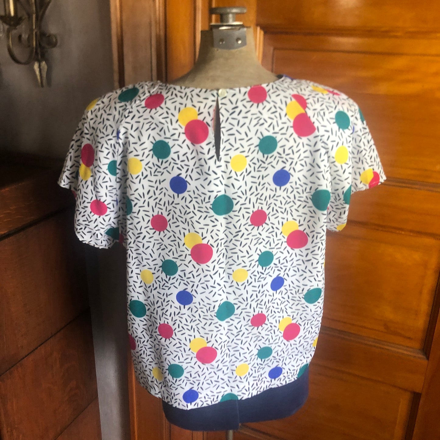 Design Elements By Impressions Sprinkle Polkadot Pullover 1980’s Vintage Large