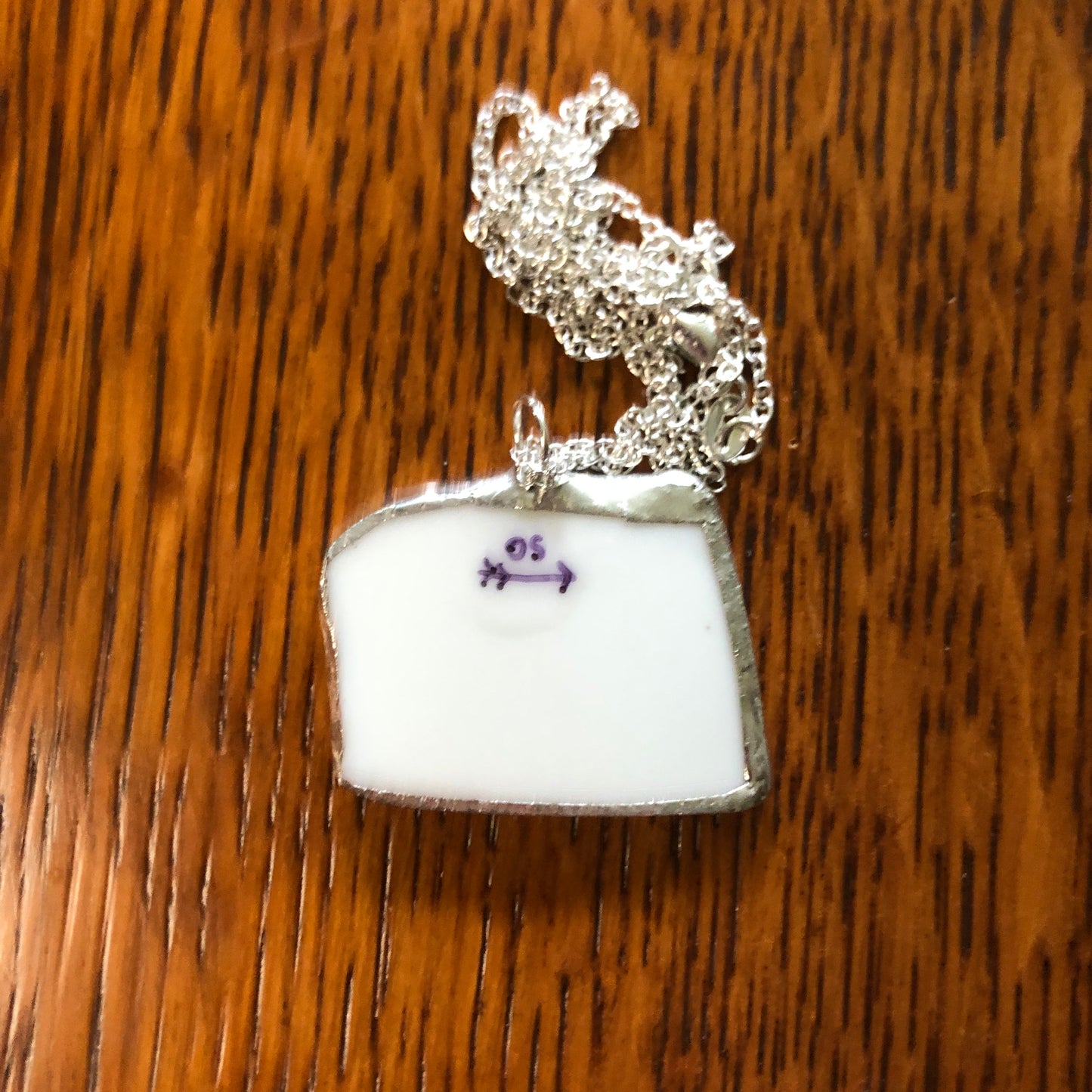 Broken Pottery Artisan Made Pendant Style House Rose Garden Made In Japan Plate Handcrafted Necklace 1.25in x 1in