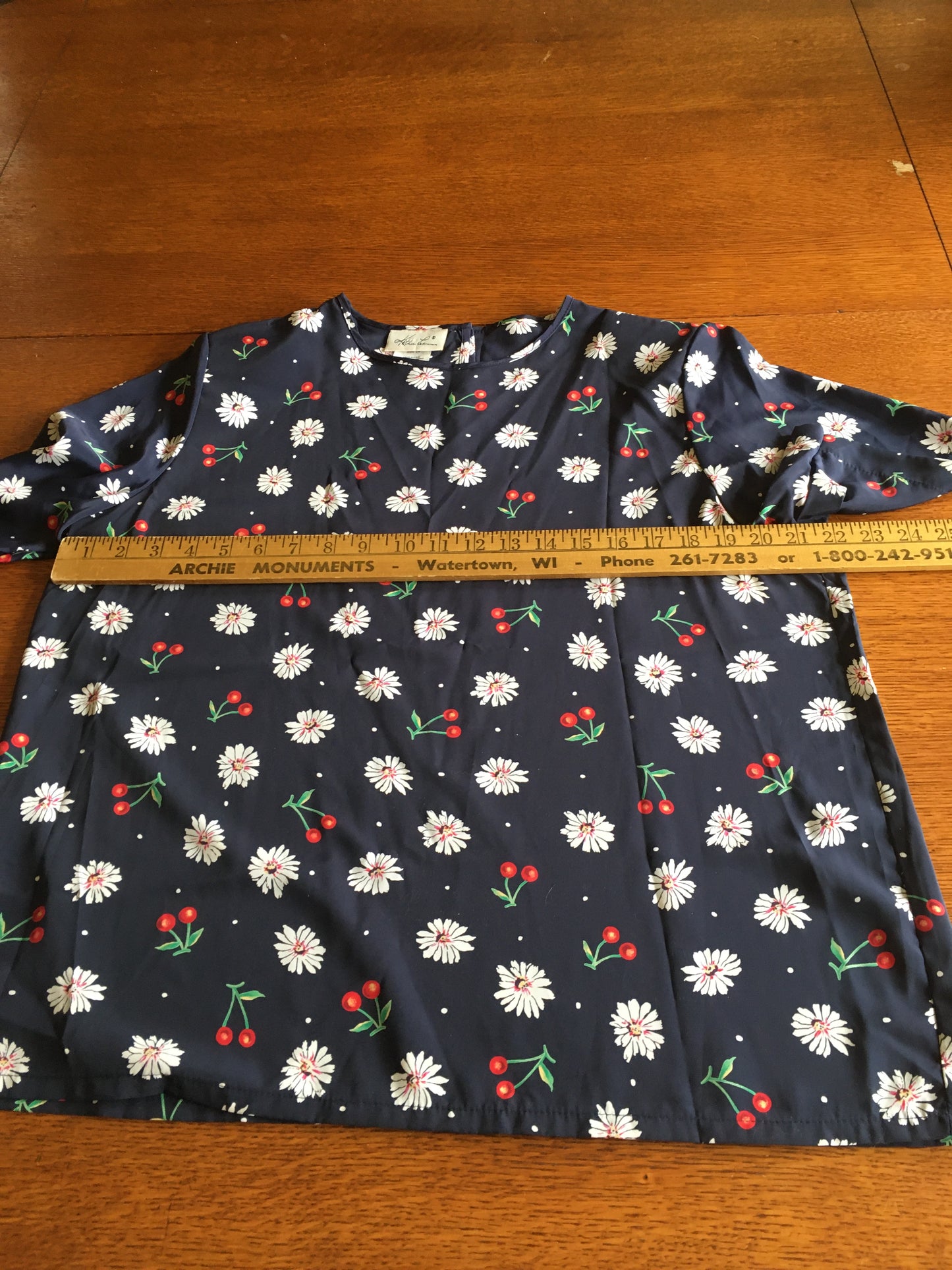 Kathie Lee Cherry And Daisy Pullover 1980's Vintage Shoulder Pads Size 14
