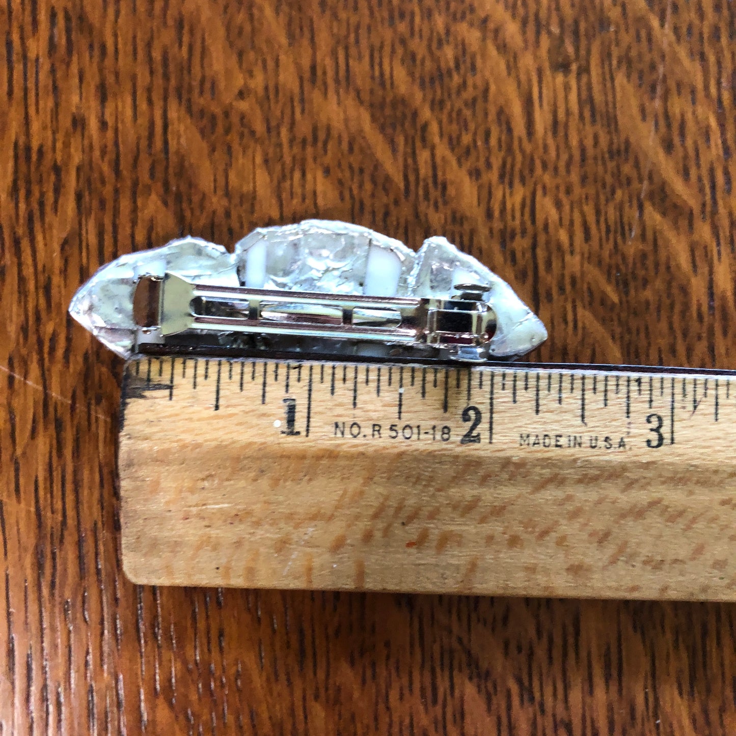 Broken Plate Artisan Made Barrette Corelle Butterfly Gold Plate Handcrafted Hair Clip 2.75in x 1 1/8in