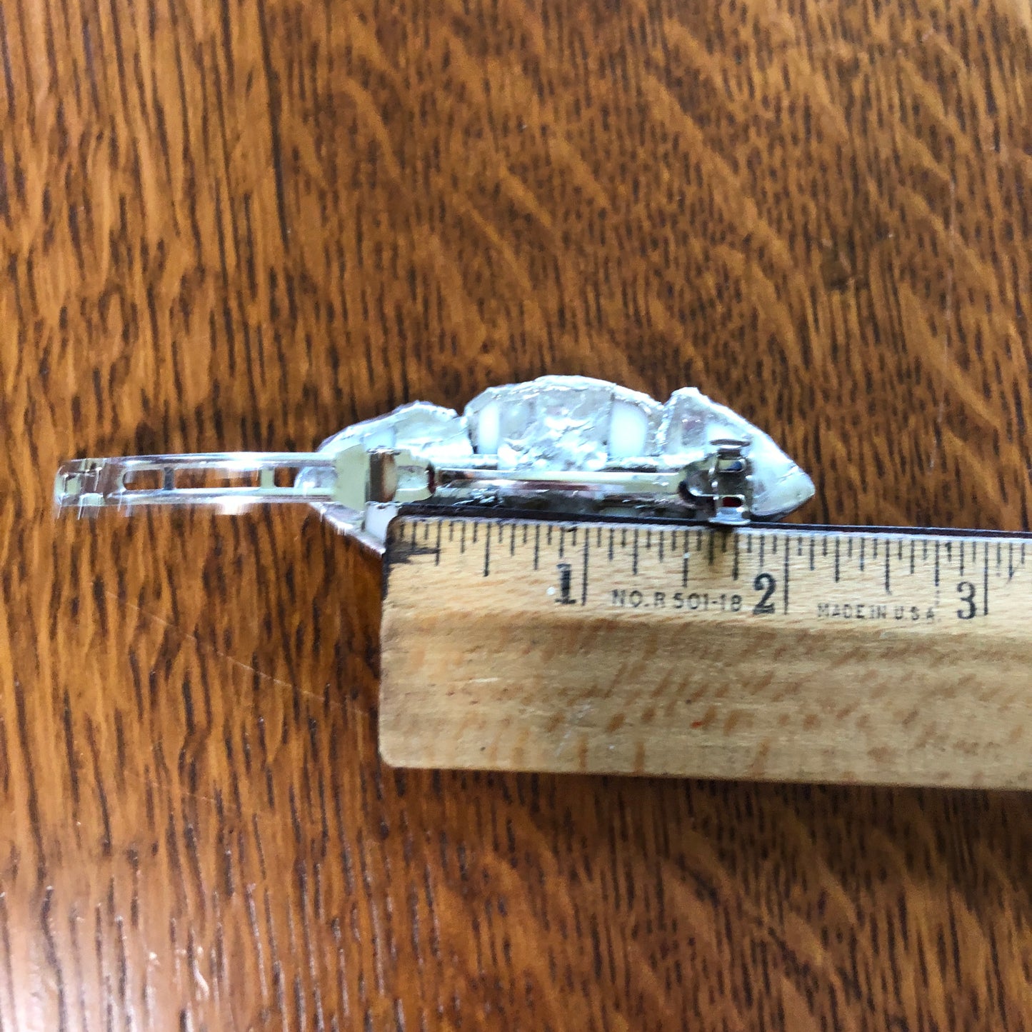 Broken Plate Artisan Made Barrette Corelle Butterfly Gold Plate Handcrafted Hair Clip 2.75in x 1 1/8in