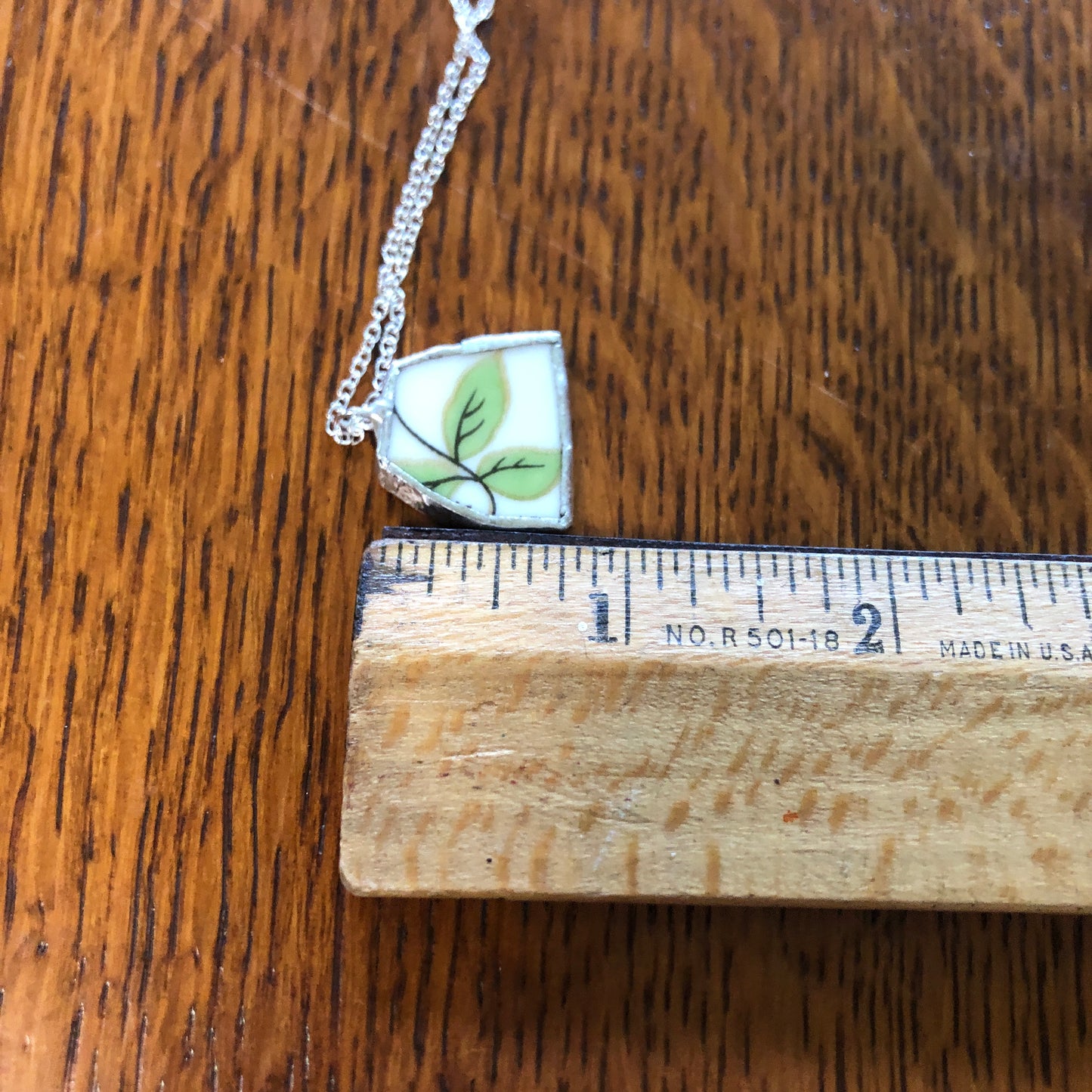 Broken Pottery Artisan Made Pendant Aladdin Fine China Fantasia Occupied Japan Plate Handcrafted Necklace 7/8in x 3/4in