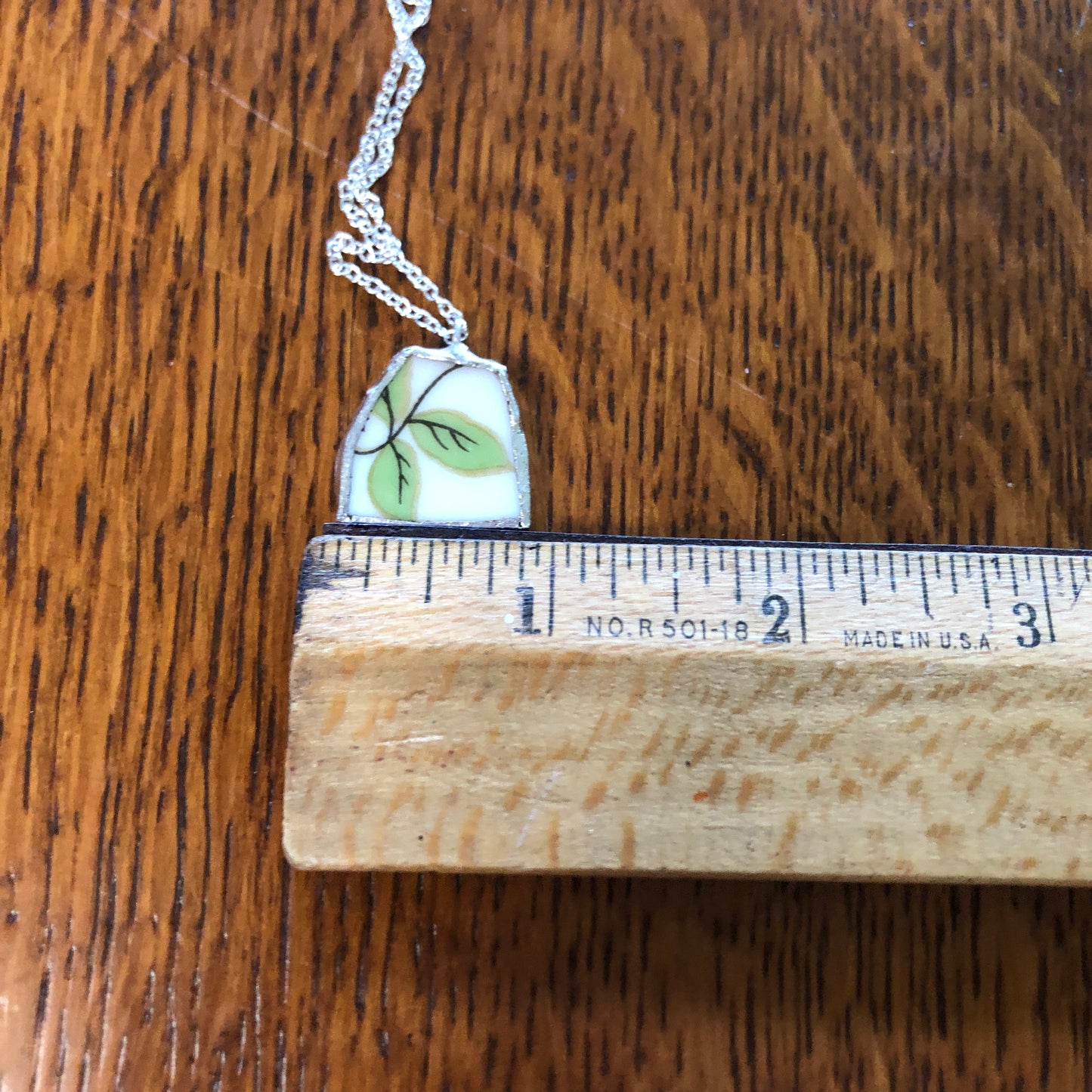 Broken Pottery Artisan Made Pendant Aladdin Fine China Fantasia Occupied Japan Plate Handcrafted Necklace 7/8in x 3/4in