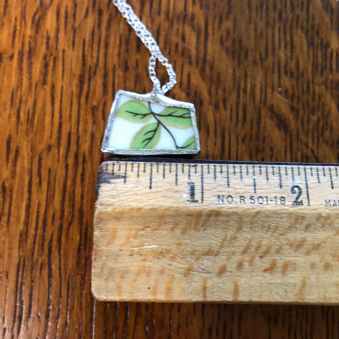 Broken Pottery Artisan Made Pendant Aladdin Fine China Fantasia Occupied Japan Plate Handcrafted Necklace 1in x 5/8in