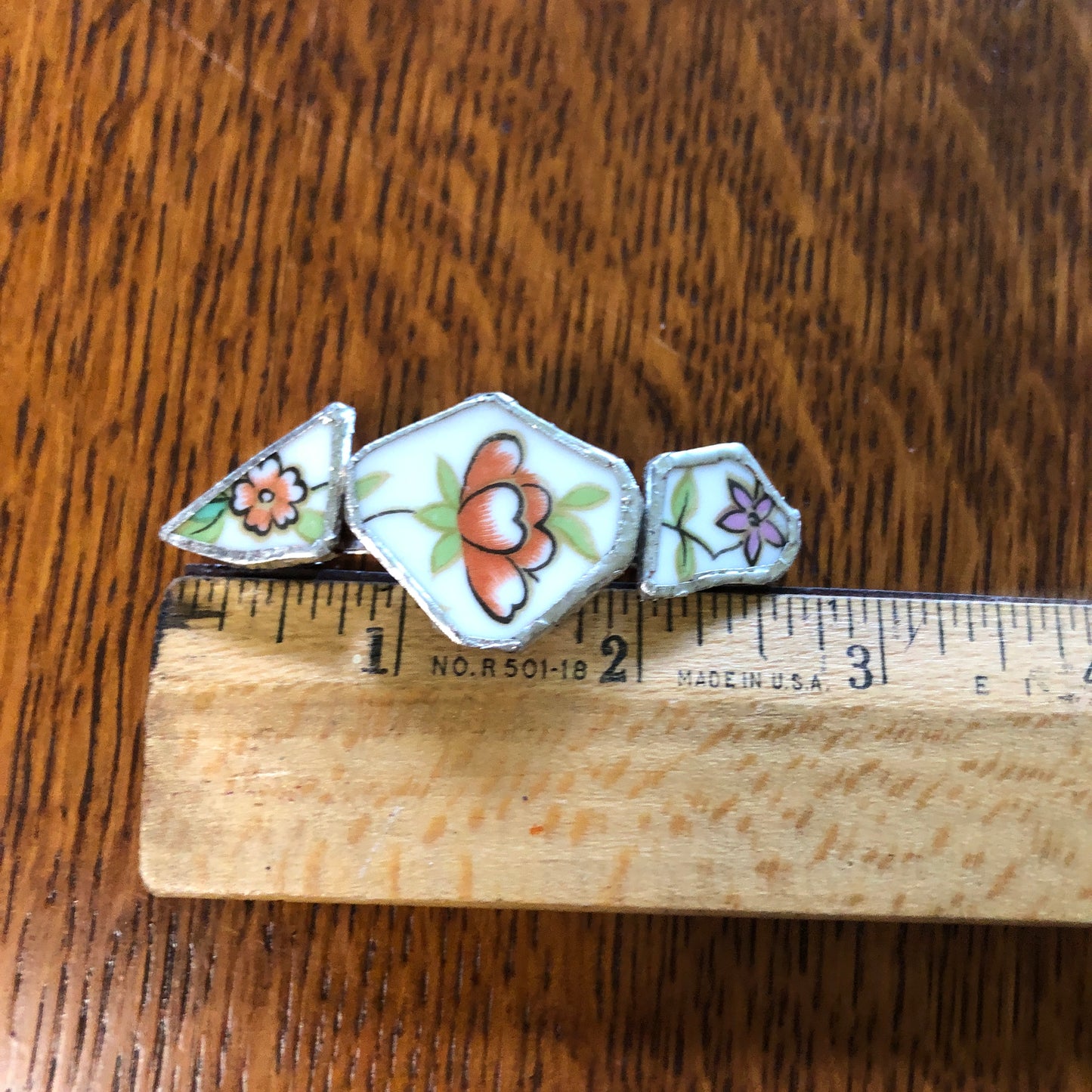 Broken Plate Artisan Made Barrette Aladdin Fine China Fantasia Occupied Japan Plate Handcrafted Hair Clip 2.75in x 1in