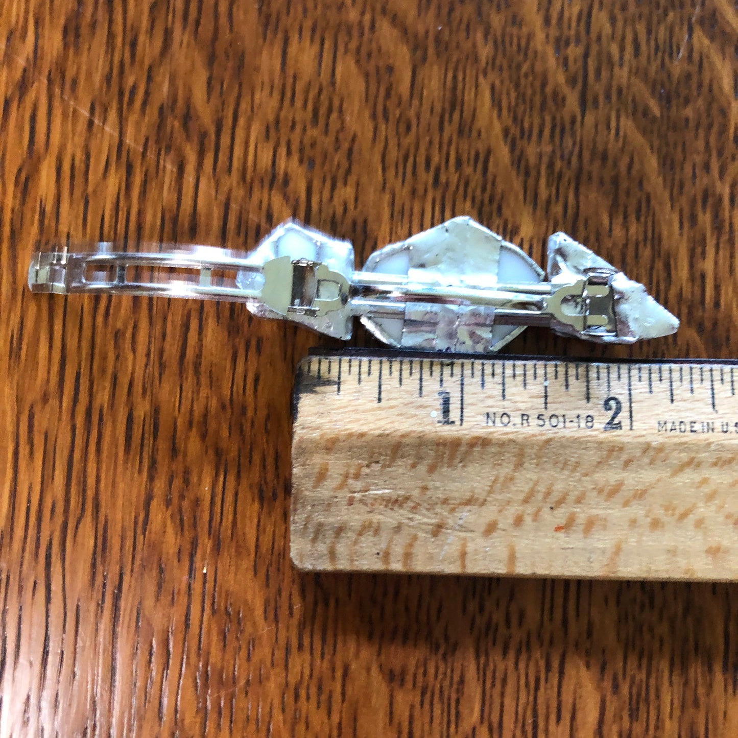 Broken Plate Artisan Made Barrette Aladdin Fine China Fantasia Occupied Japan Plate Handcrafted Hair Clip 2.75in x 1in