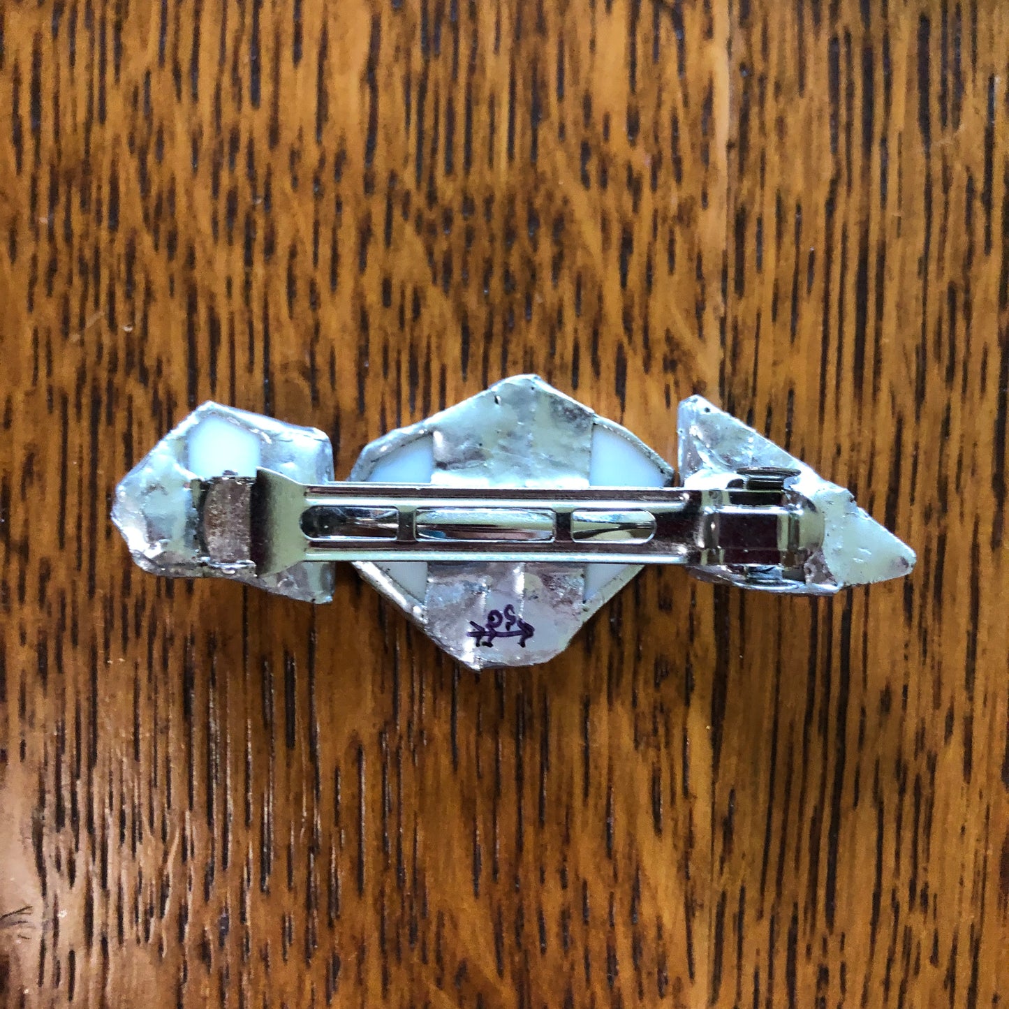 Broken Plate Artisan Made Barrette Aladdin Fine China Fantasia Occupied Japan Plate Handcrafted Hair Clip 2.75in x 1in