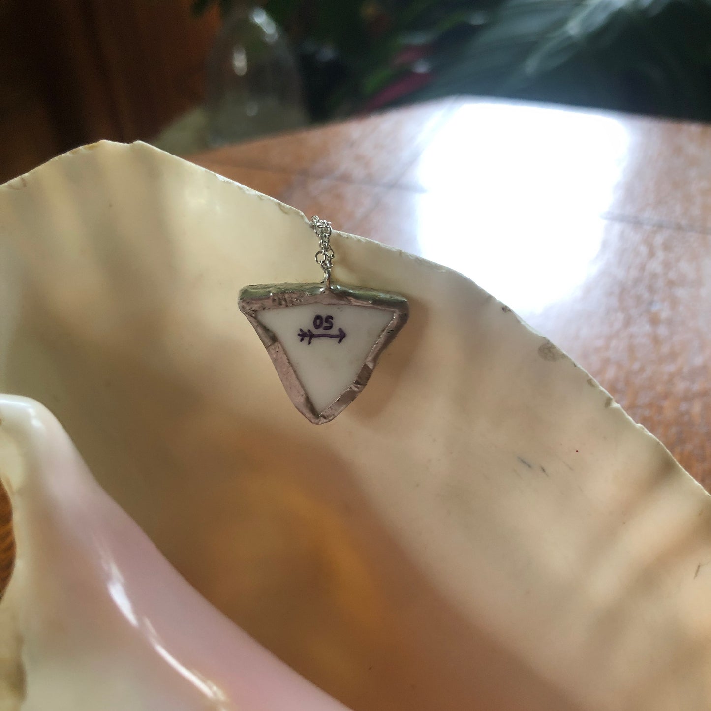 Broken Plate Artisan Made Pendant Corelle Butterfly Gold Plate Handcrafted Necklace 1in x 1in