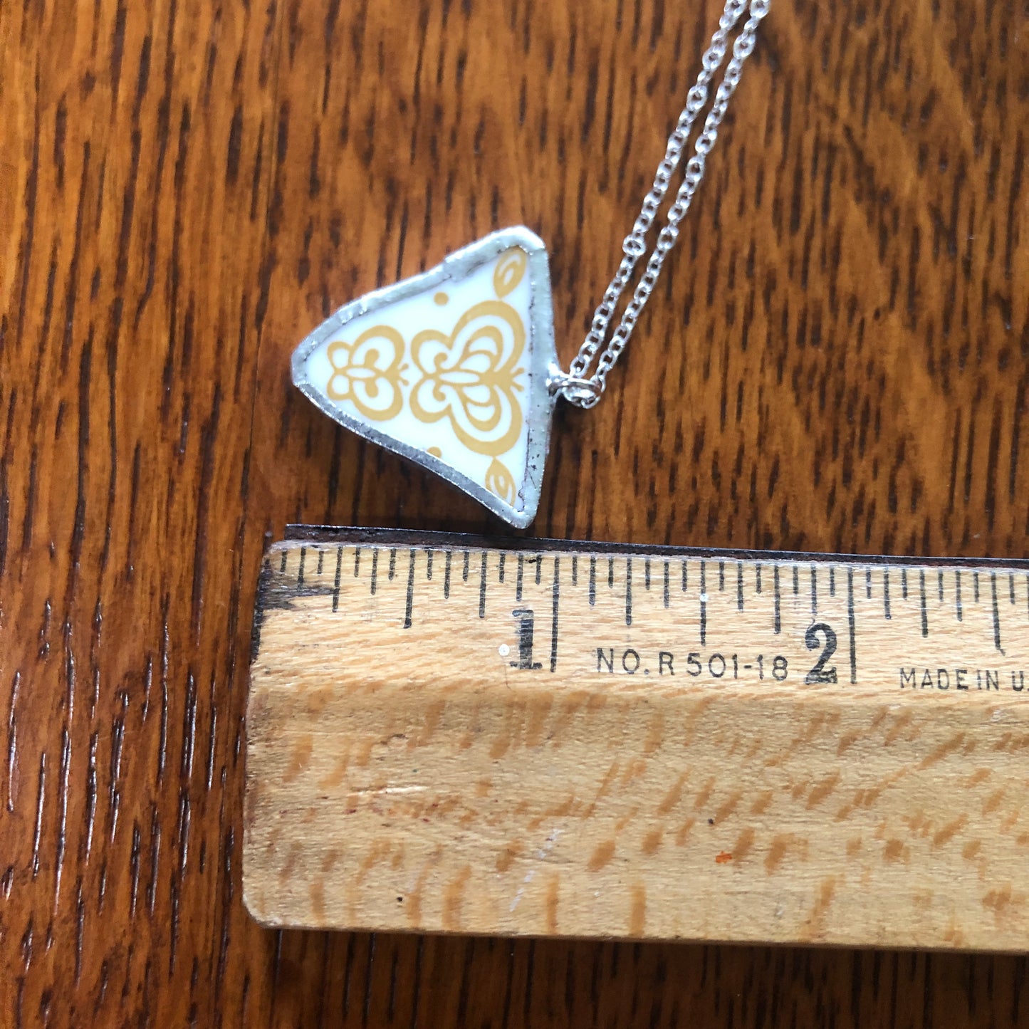 Broken Plate Artisan Made Pendant Corelle Butterfly Gold Plate Handcrafted Necklace 1in x 1in