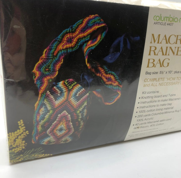 Columbia Minerva Brand Macramé Rainbow Bag Kit Excellent Unopened Condition