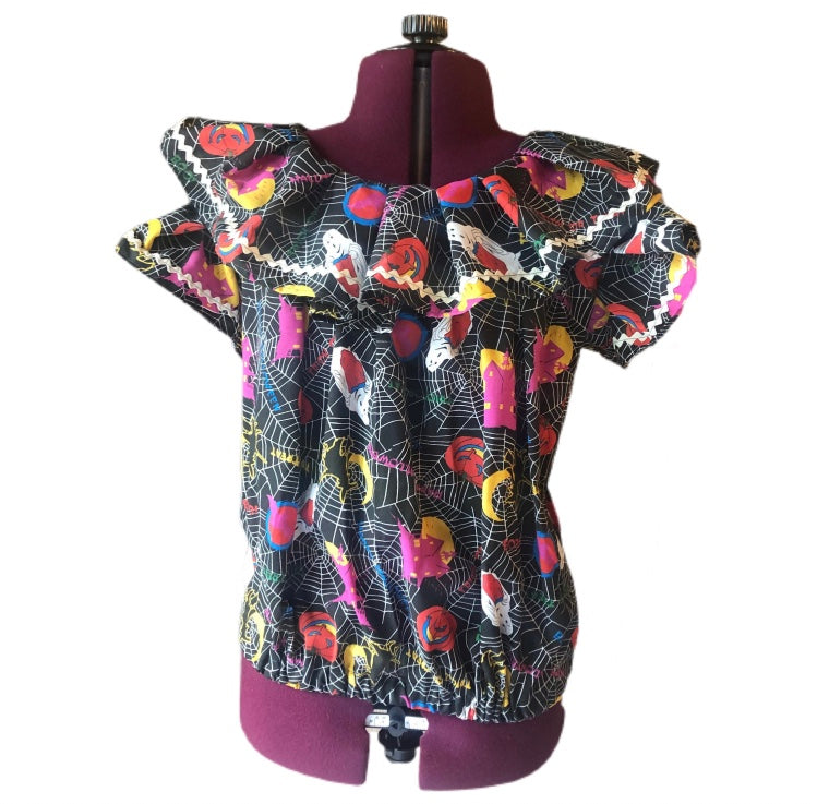 Handmade Halloween Top OOAK 1950's design