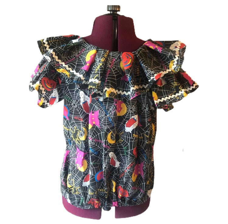 Handmade Halloween Top OOAK 1950's design