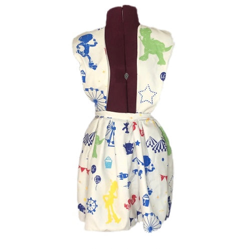 Pinafore Dress Vibrant Hand Sewn 50s Design Size Small Up Cycled Bedsheet Fabric