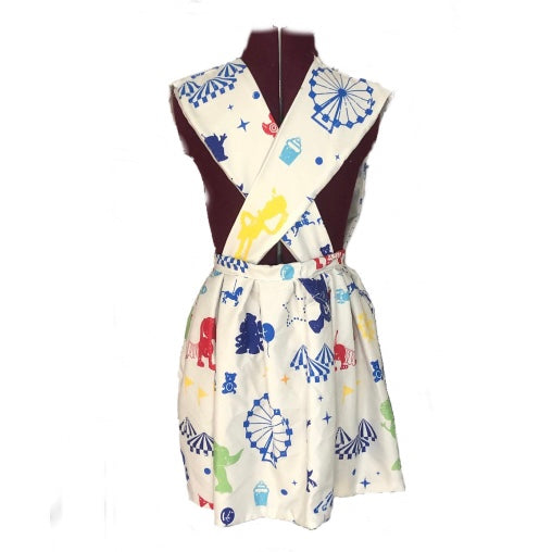 Pinafore Dress Vibrant Hand Sewn 50s Design Size Small Up Cycled Bedsheet Fabric