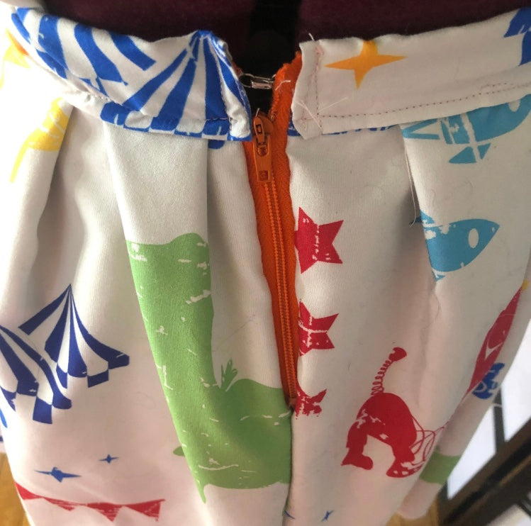 Pinafore Dress Vibrant Hand Sewn 50s Design Size Small Up Cycled Bedsheet Fabric