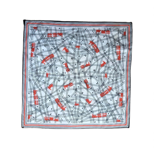 Railway Motif Unbranded Scarf Train Lover Vintage Railroad Scarf Railroad Design