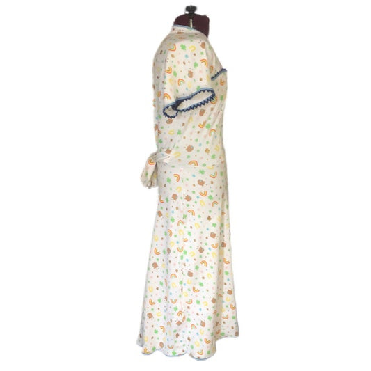 St. Patrick's Day Dress Handmade Vintage Style 1950's Design Lucky Charm Rainbow