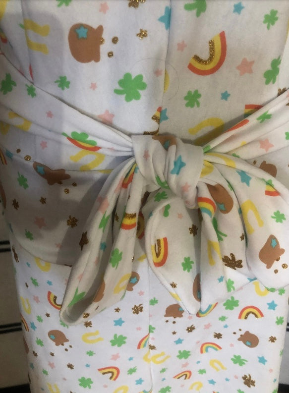 St. Patrick's Day Dress Handmade Vintage Style 1950's Design Lucky Charm Rainbow