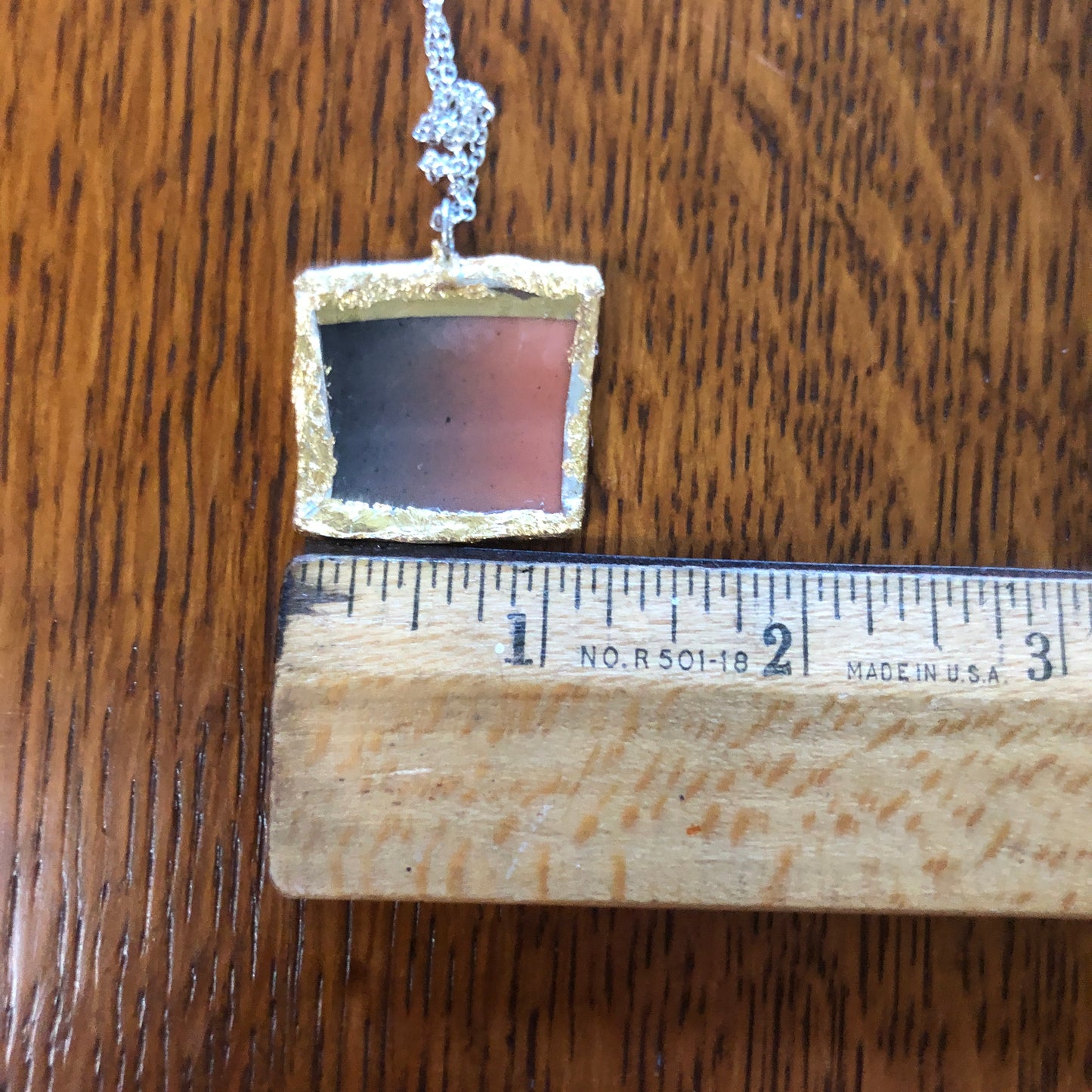 Broken Pottery Artisan Made Sunset Pendant Three Crown China Plate Handcrafted Necklace 1.25in x 1in