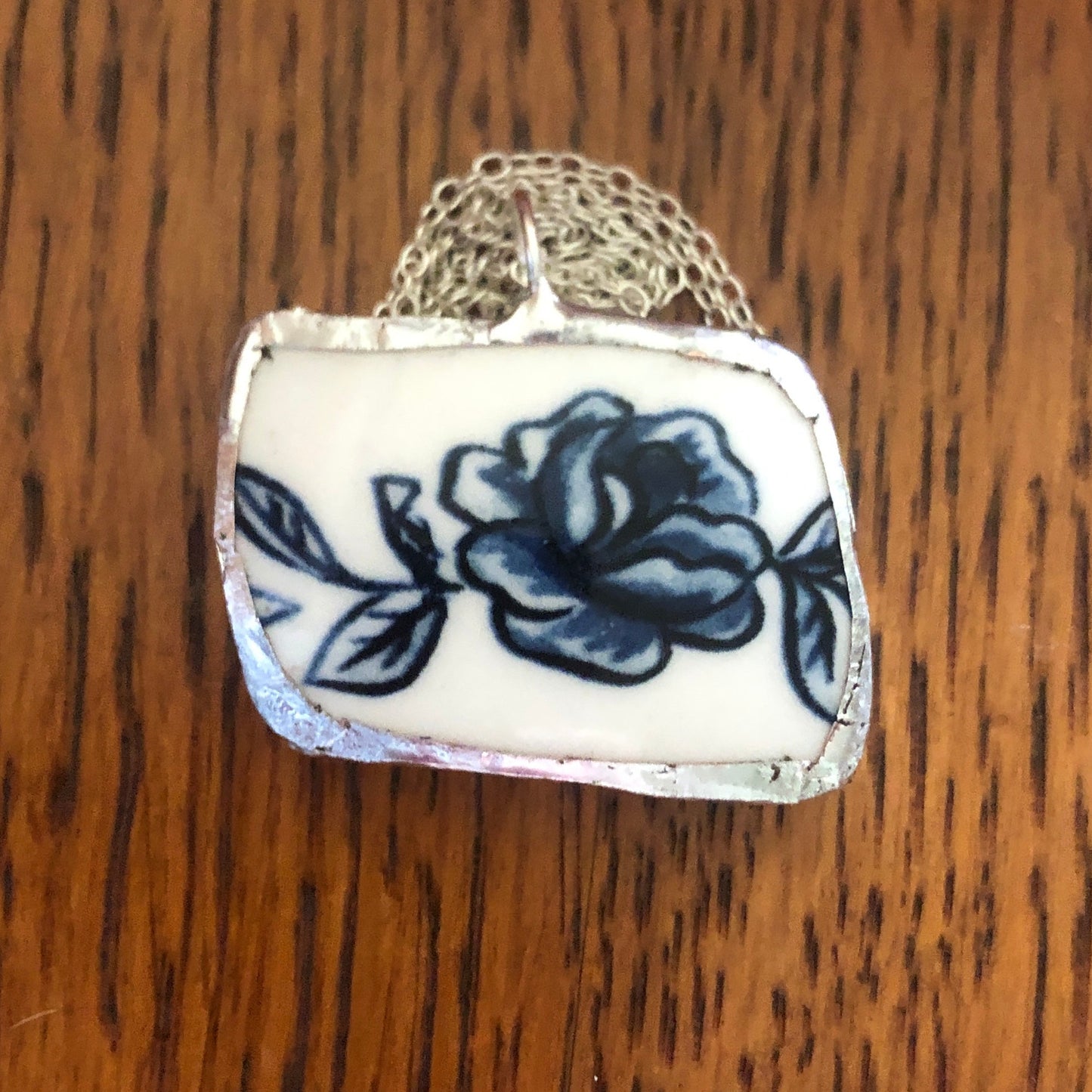 Broken Pottery Artisan Made Pendant Molly Hatch Mug Handcrafted Necklace 1 3/8 in x 7/8 in