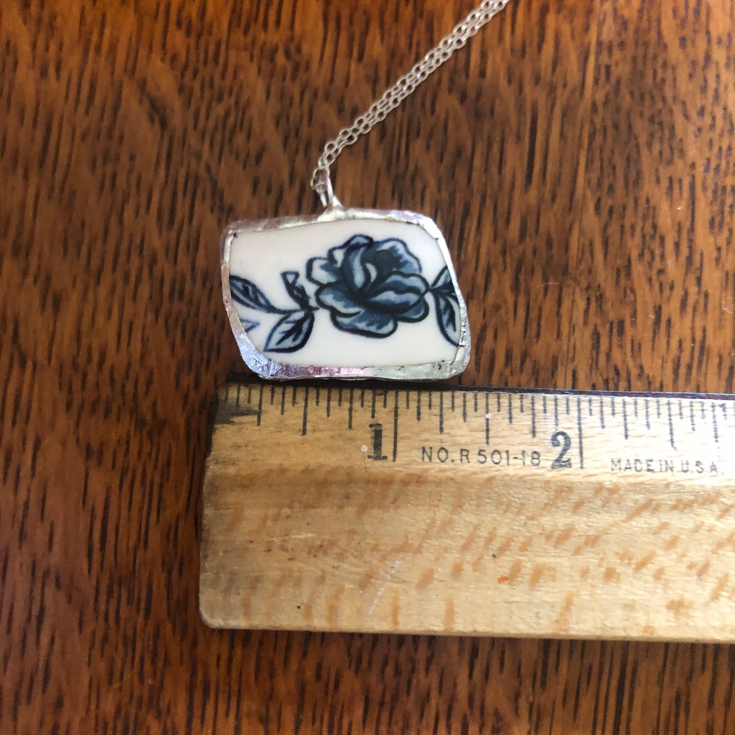 Broken Pottery Artisan Made Pendant Molly Hatch Mug Handcrafted Necklace 1 3/8 in x 7/8 in