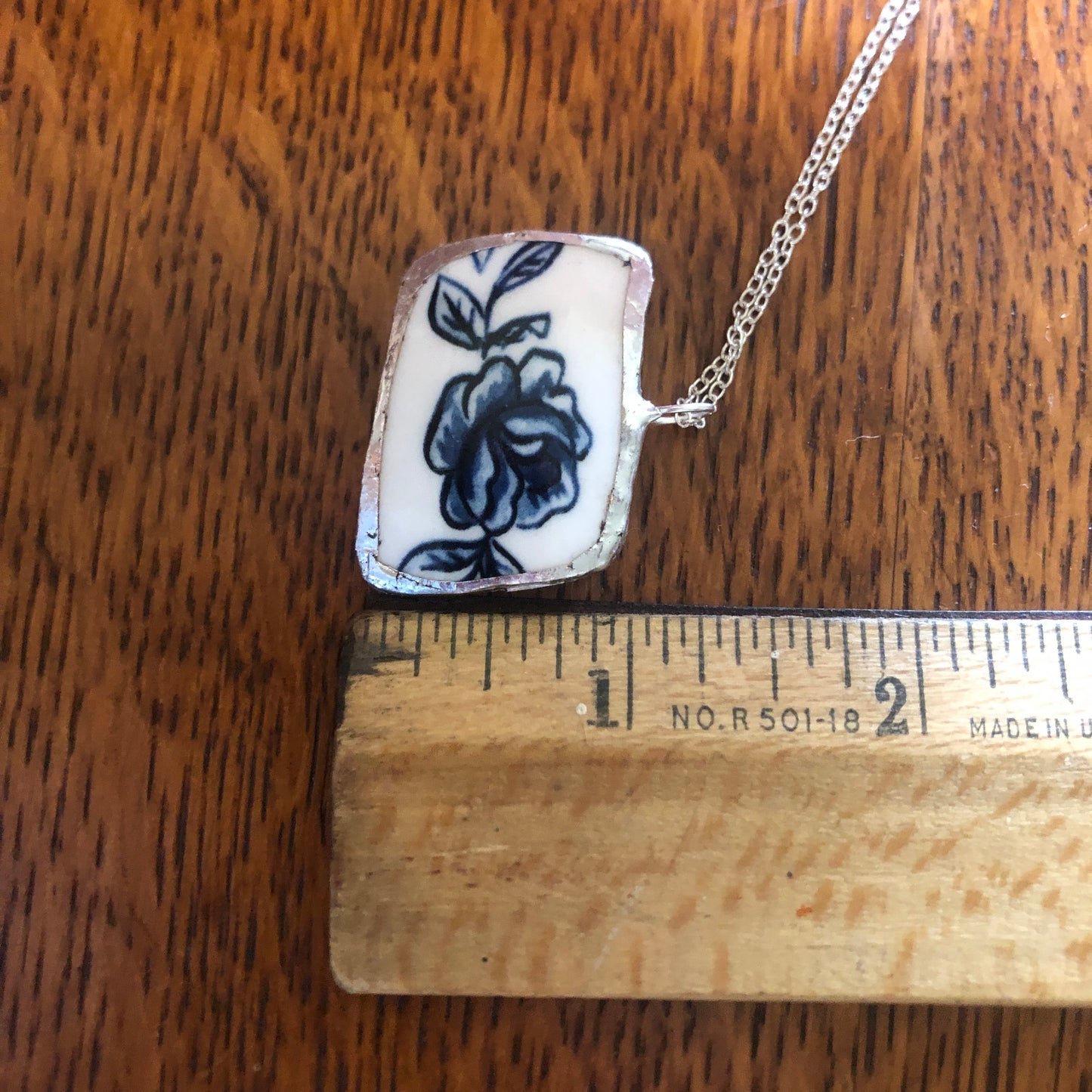 Broken Pottery Artisan Made Pendant Molly Hatch Mug Handcrafted Necklace 1 3/8 in x 7/8 in