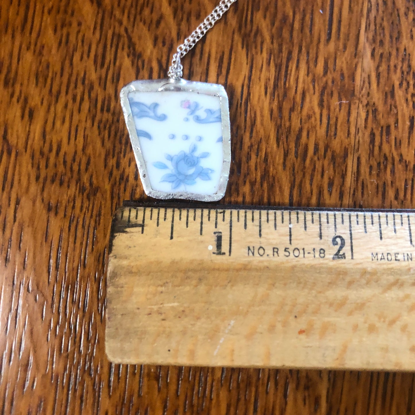 Broken Pottery Artisan Made Pendant Ekco International Made In Japan Plate Handcrafted Necklace 1 in x 1 in