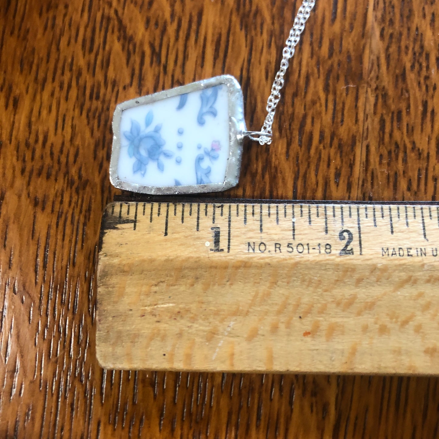 Broken Pottery Artisan Made Pendant Ekco International Made In Japan Plate Handcrafted Necklace 1 in x 1 in