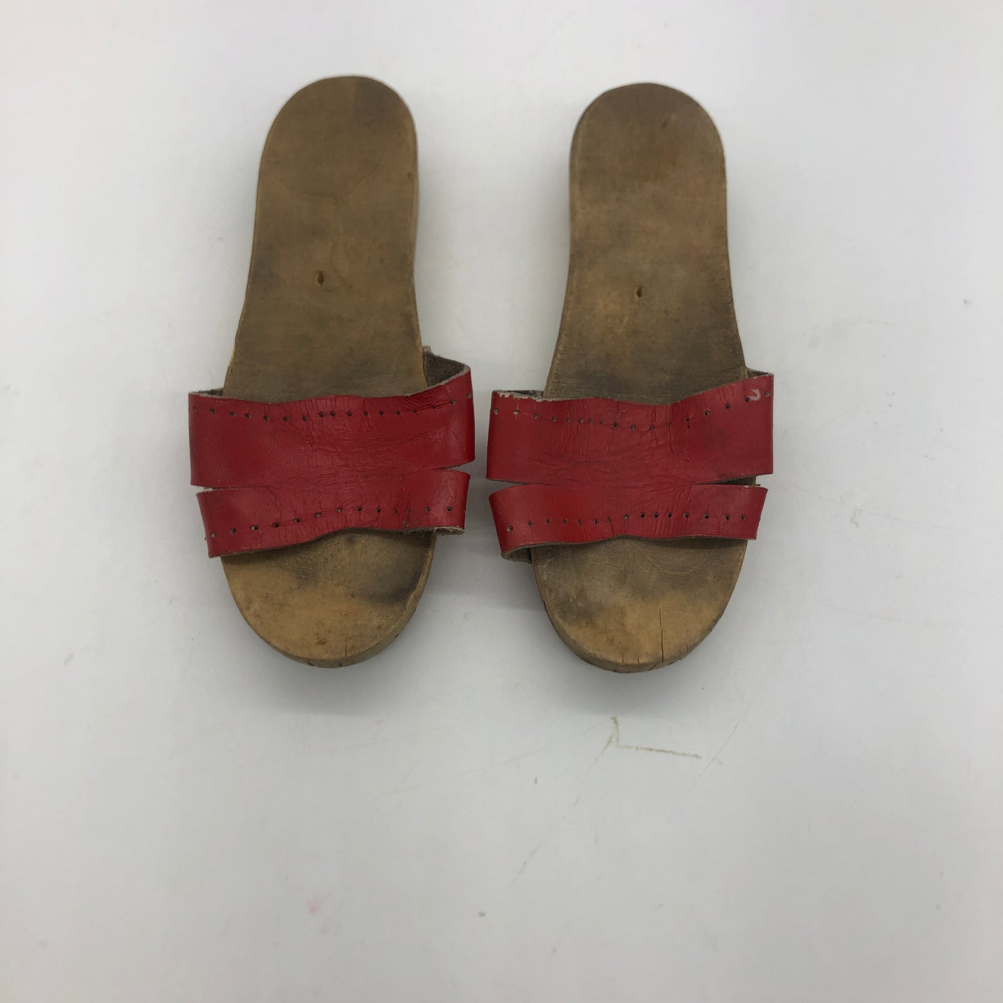 Vietnamese Wooden Sandals Hand Crafted Decorative Shoes 7x3.5x1.5