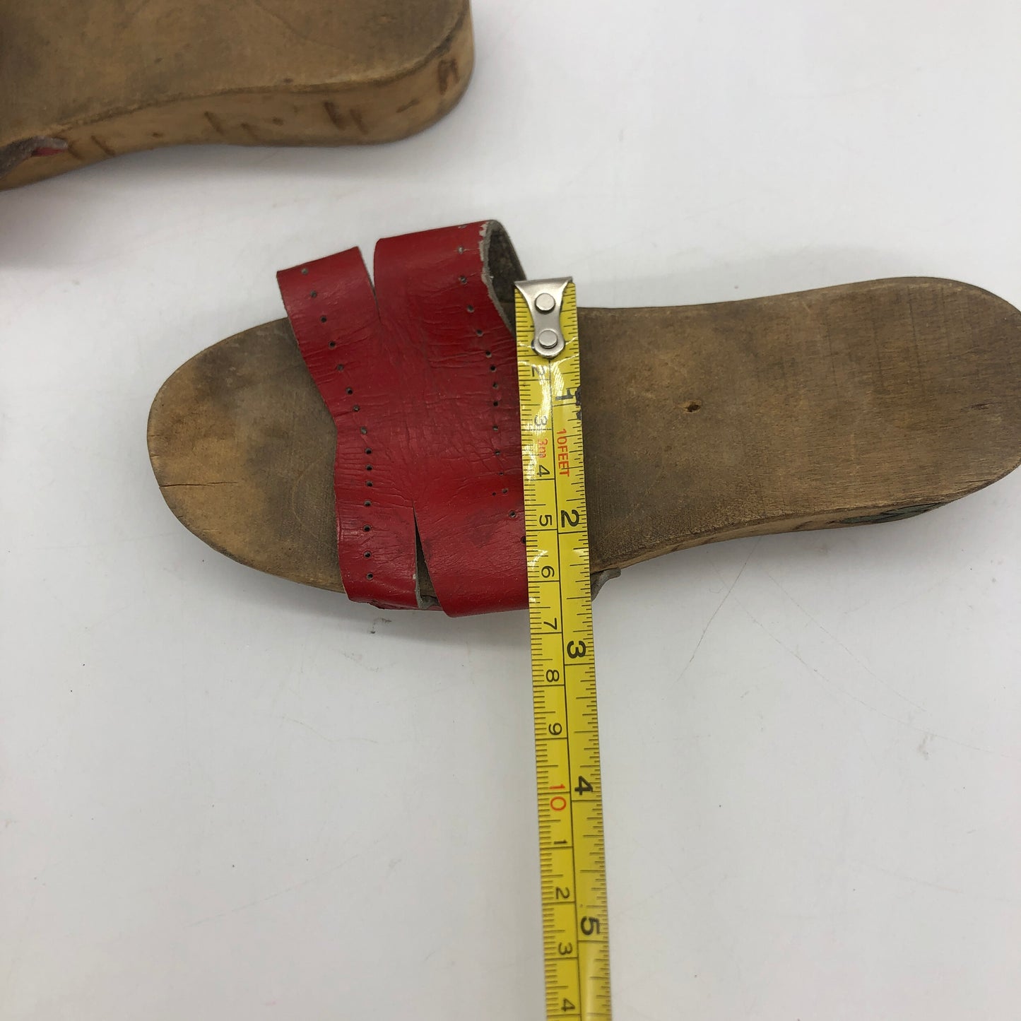 Vietnamese Wooden Sandals Hand Crafted Decorative Shoes 7x3.5x1.5
