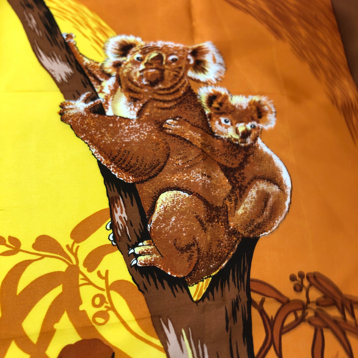 By Heil Vintage Scarf Australia Koala's in Tree with Sun 26"x26" Head Neck Wrap