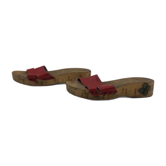 Vietnamese Wooden Sandals Hand Crafted Decorative Shoes 7x3.5x1.5