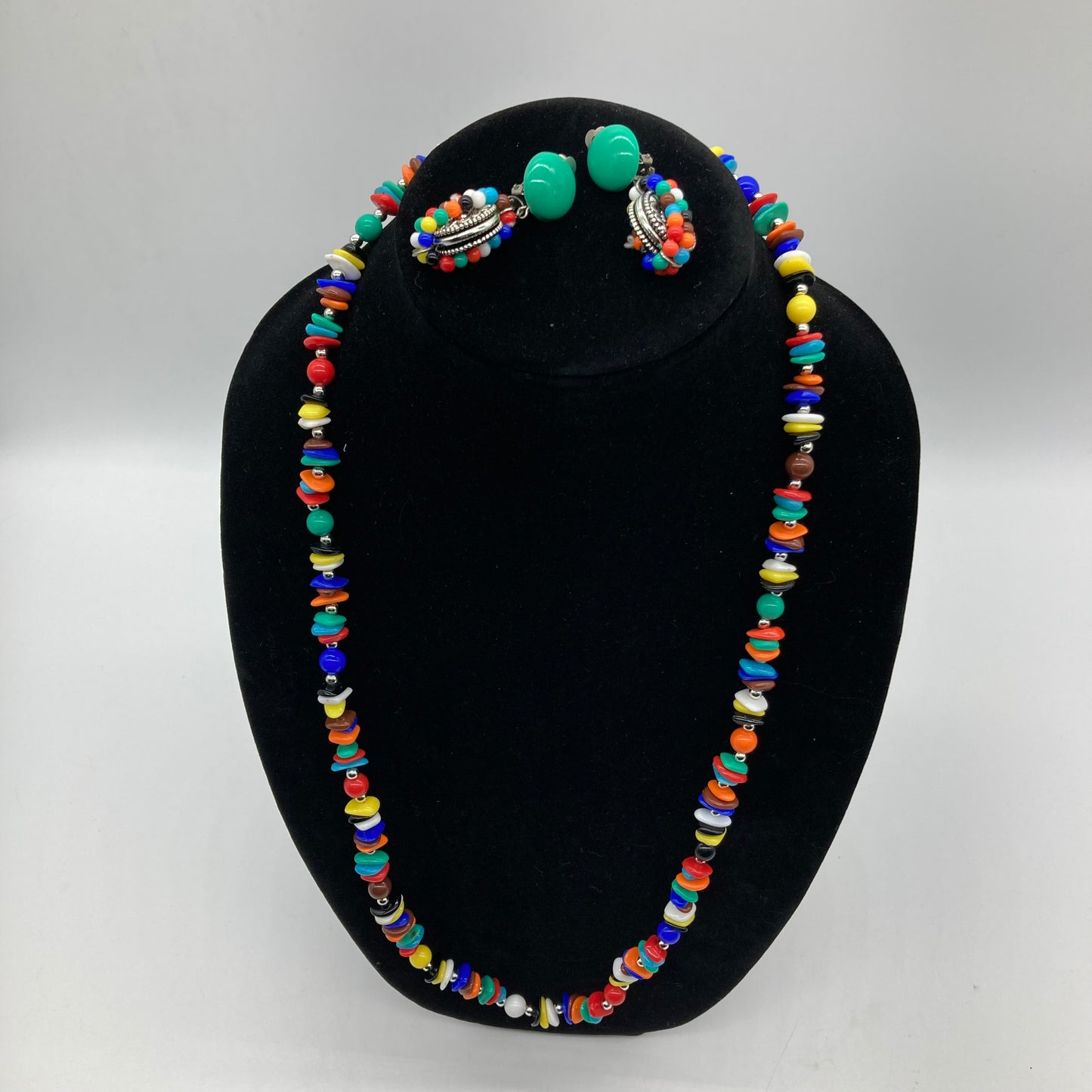 Rainbow Candy Costume Jewelry Set Necklace And Earrings