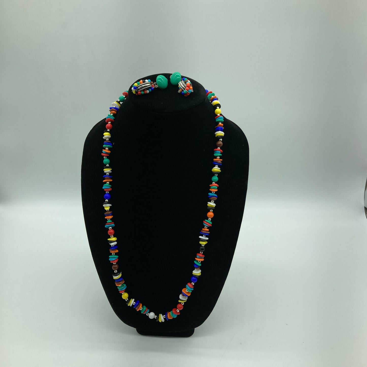Rainbow Candy Costume Jewelry Set Necklace And Earrings