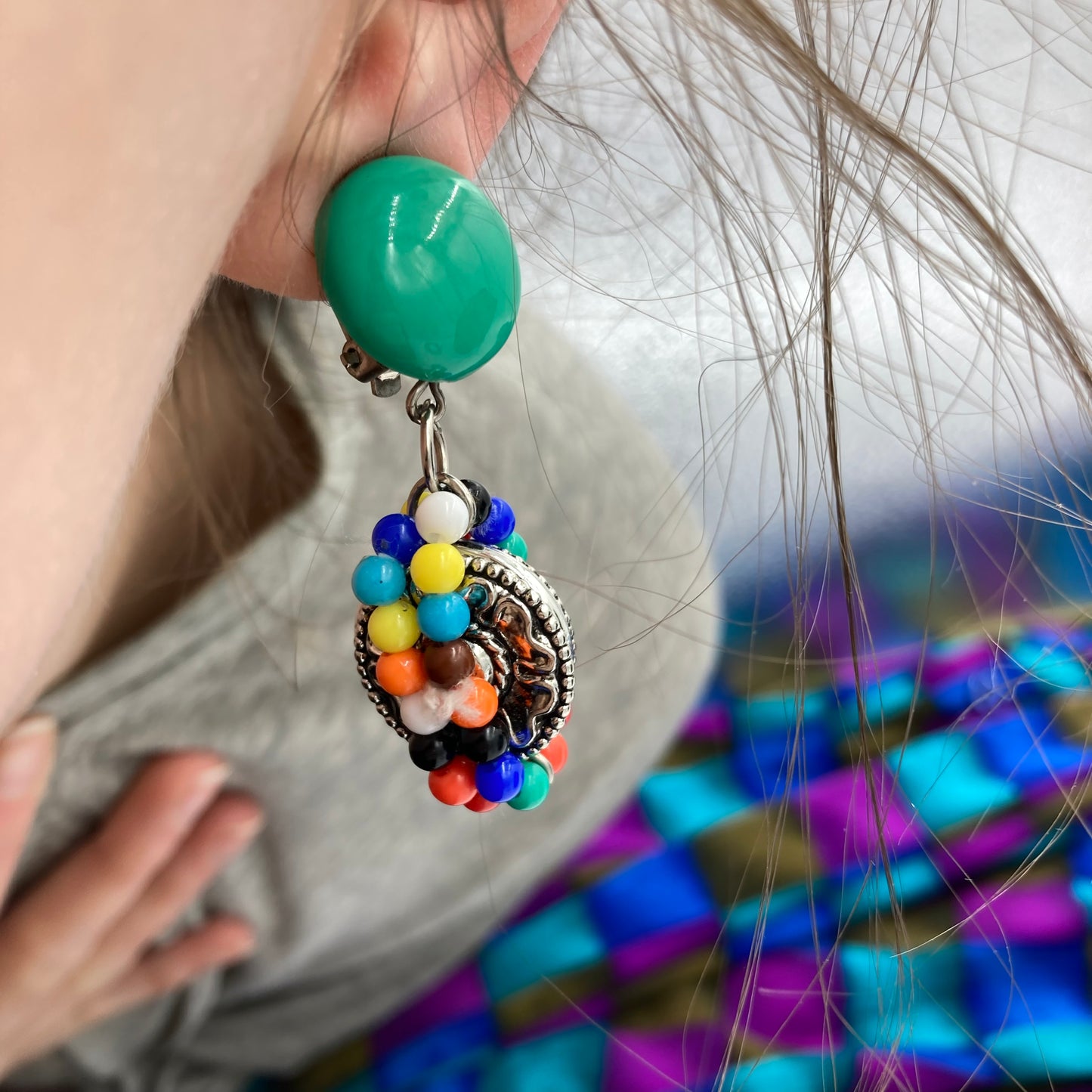 Rainbow Candy Costume Jewelry Set Necklace And Earrings