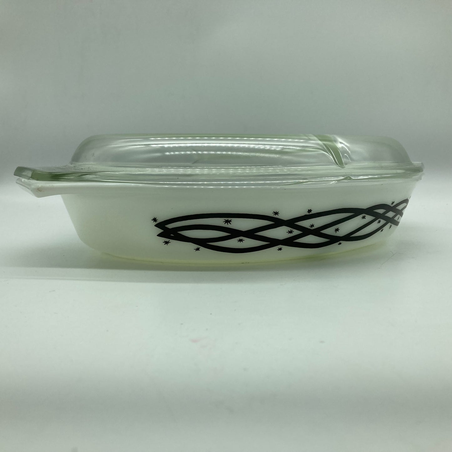 Pyrex Divided Casserole Barbed Wire Promotional Pattern Vintage Kitchen