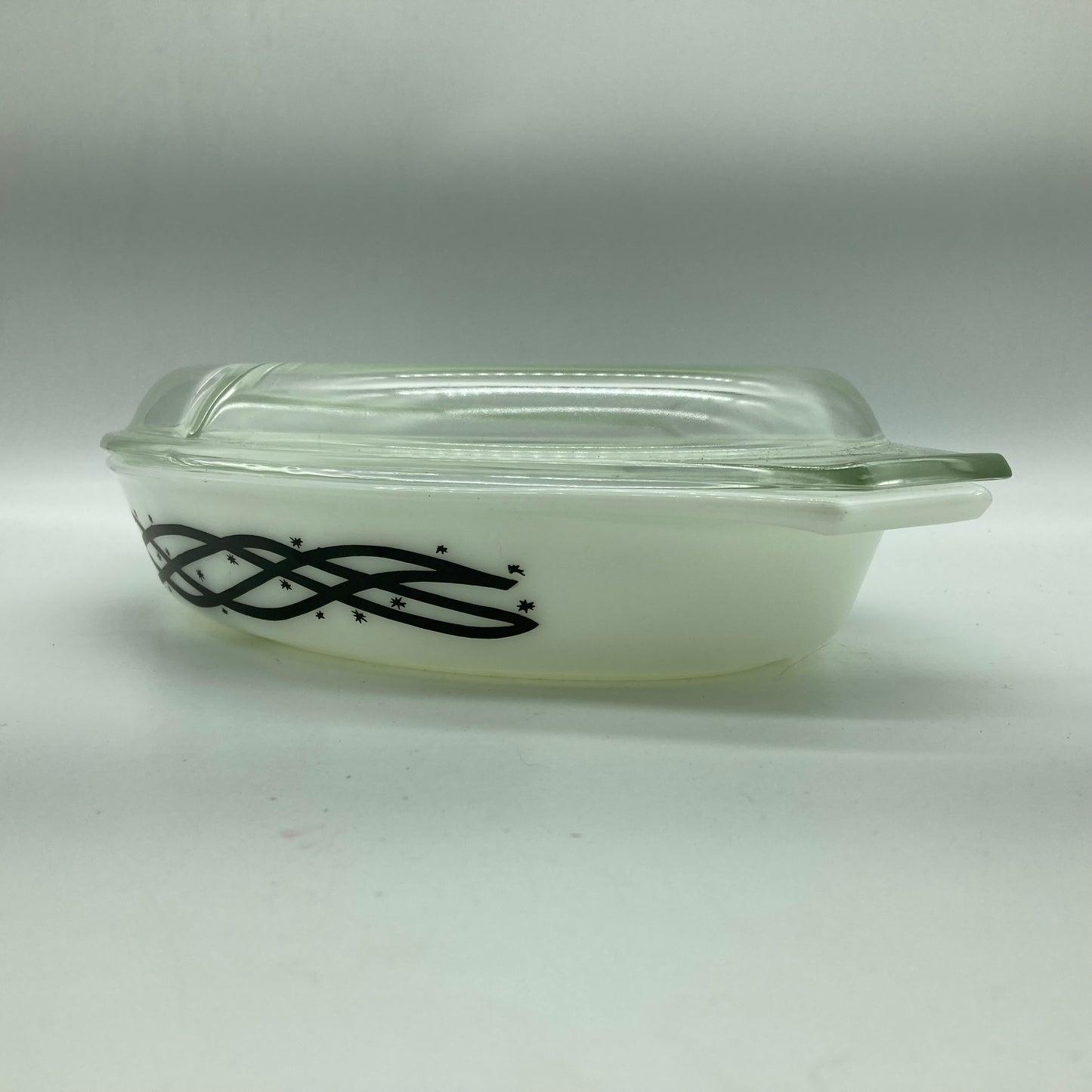 Pyrex Divided Casserole Barbed Wire Promotional Pattern Vintage Kitchen