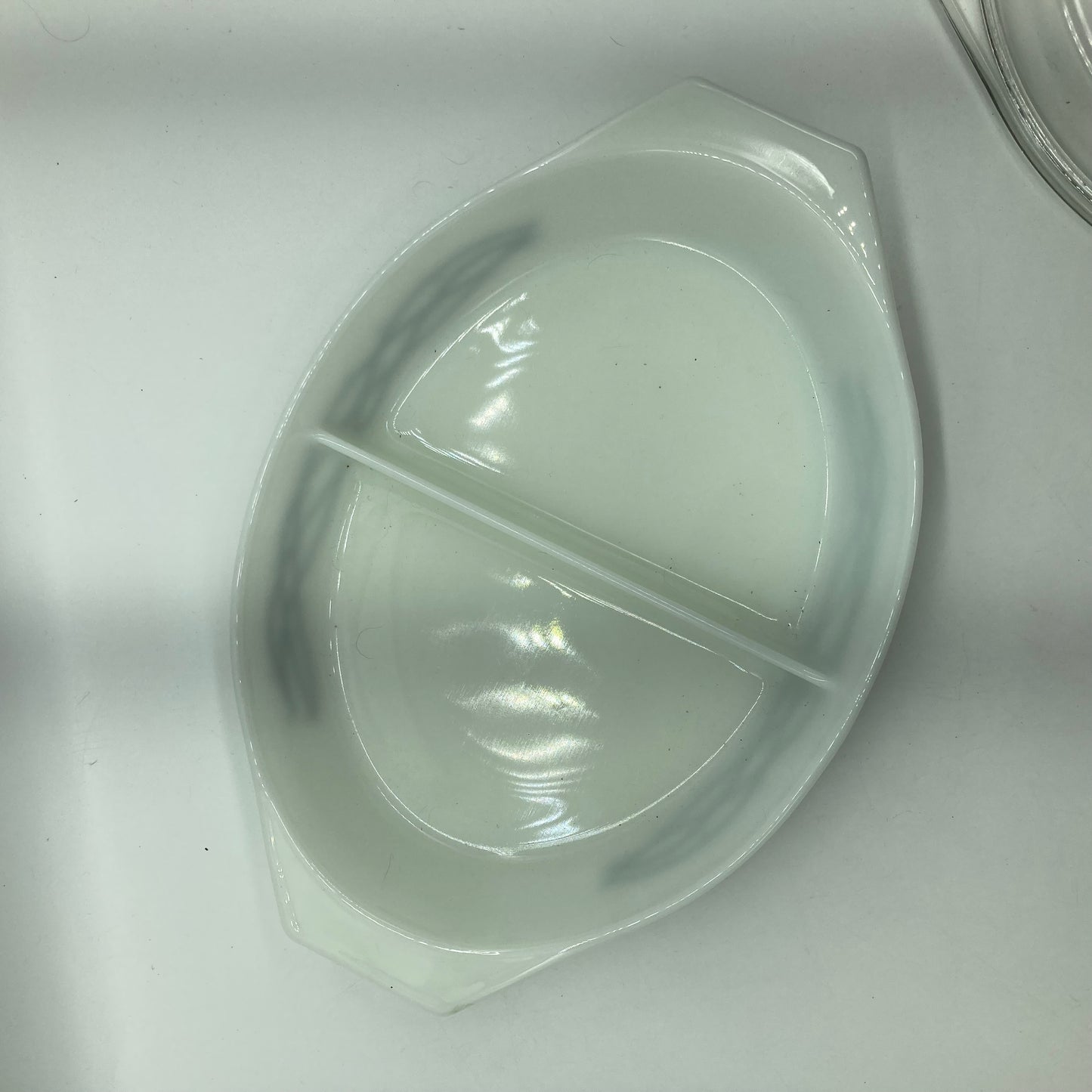 Pyrex Divided Casserole Barbed Wire Promotional Pattern Vintage Kitchen