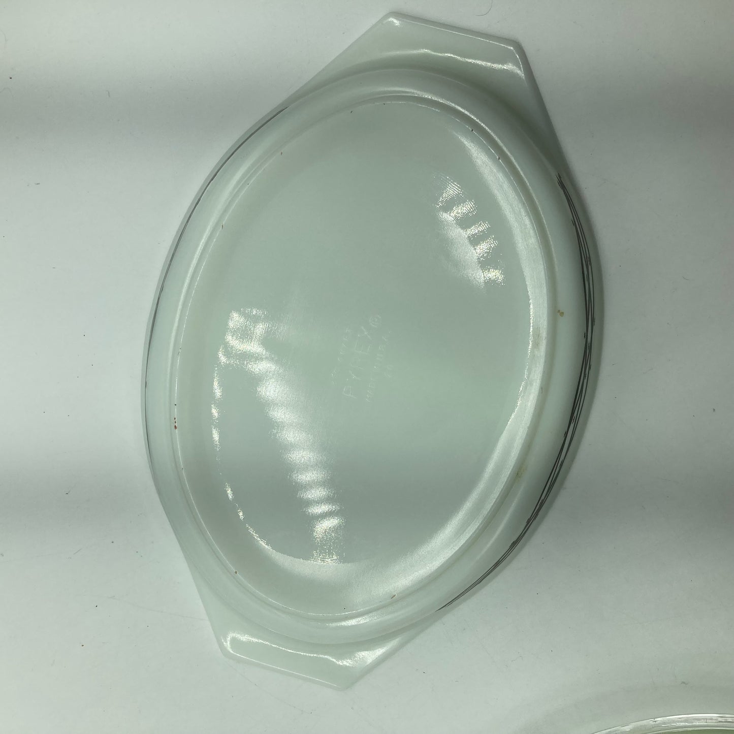 Pyrex Divided Casserole Barbed Wire Promotional Pattern Vintage Kitchen