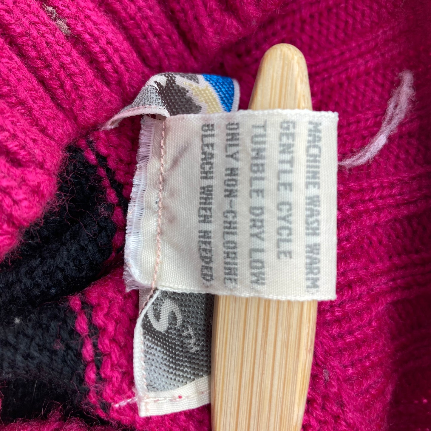 LA Blues Pink And Black Striped Pullover Sweater 1980's Vintage Size L