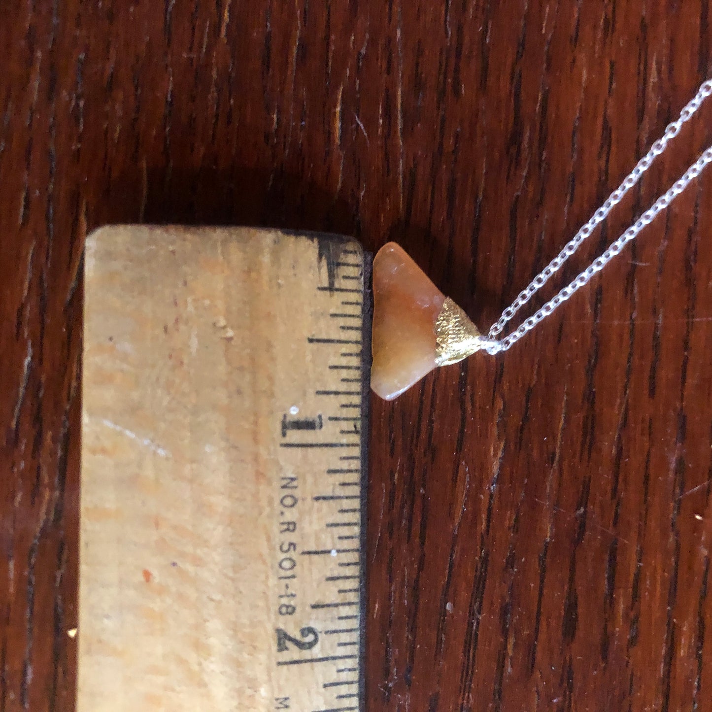 Artisan Made Orange Rock Pendant Handcrafted Necklace 7/8 in x 1/2 in