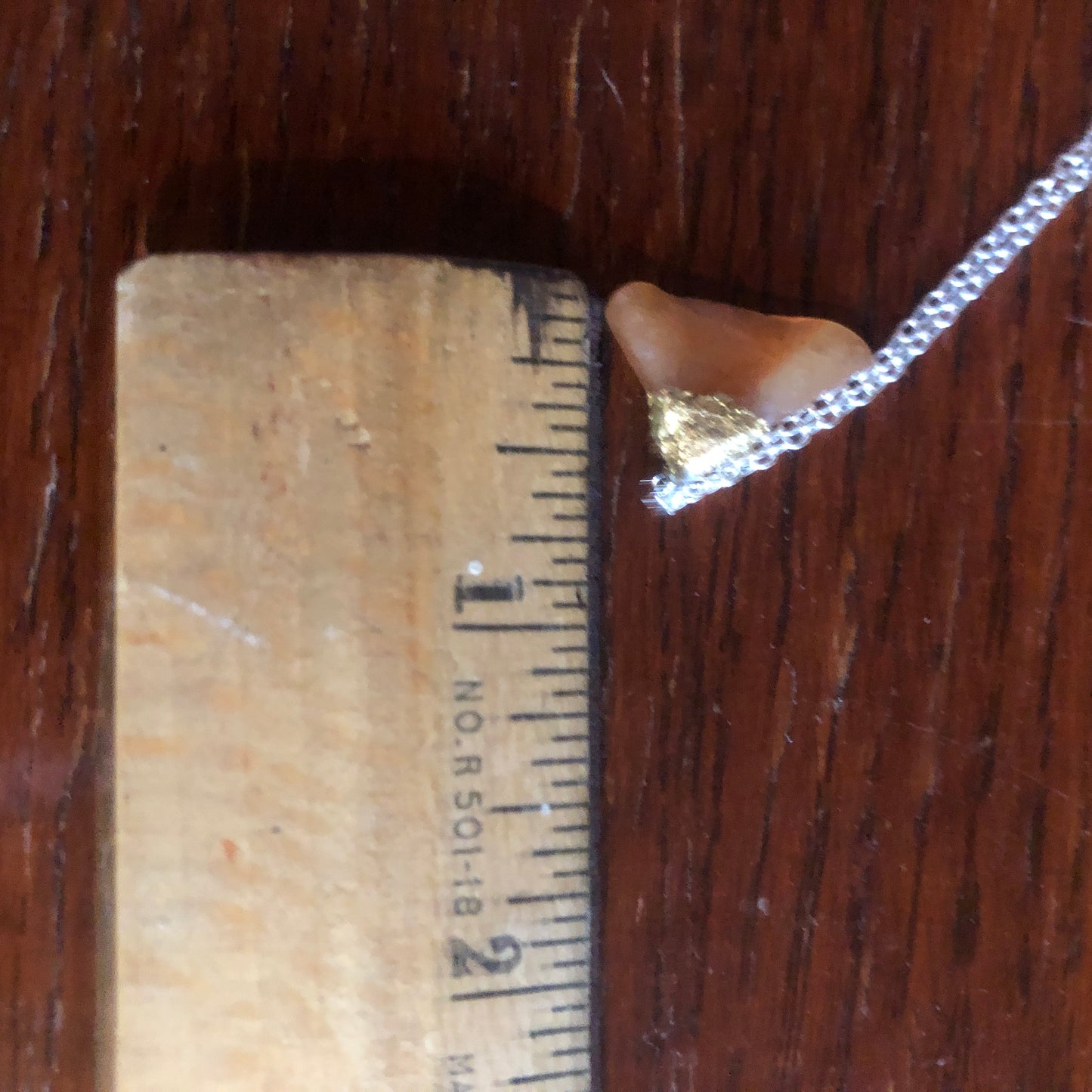 Artisan Made Orange Rock Pendant Handcrafted Necklace 7/8 in x 1/2 in